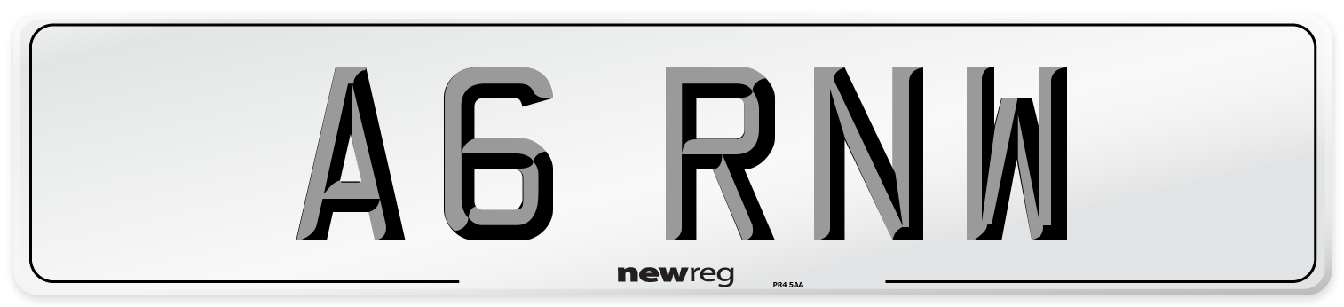 A6 RNW Number Plate from New Reg